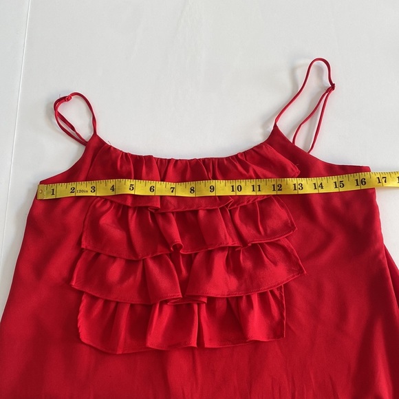 3/$15 frilly red lightweight feminine v neck cami formal office size medium - Picture 4 of 8